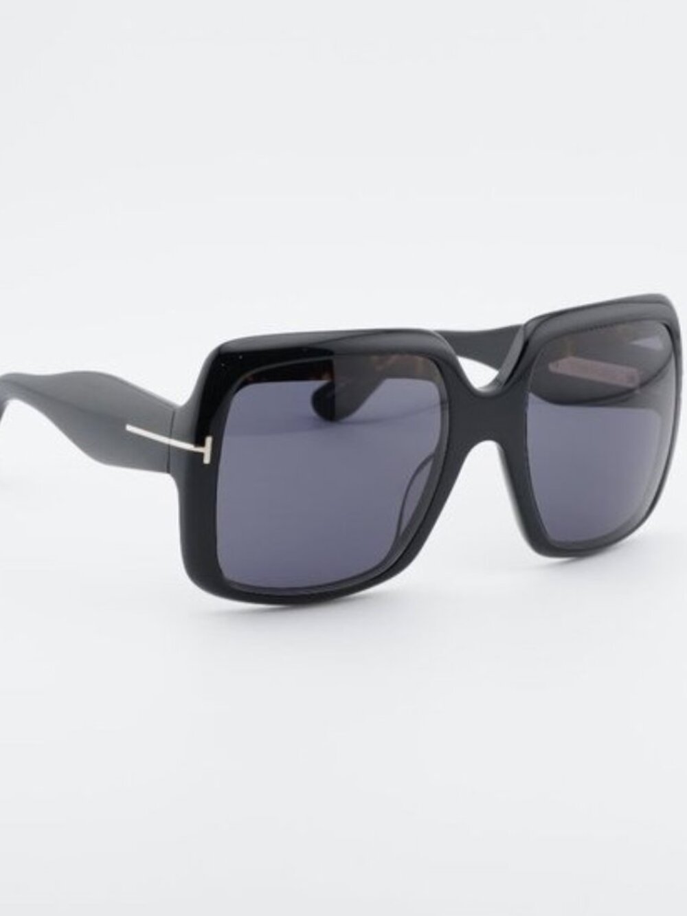 Tom Ford Aurora FT1194 01A Sunglasses Black Square Frame, Smoke Lenses